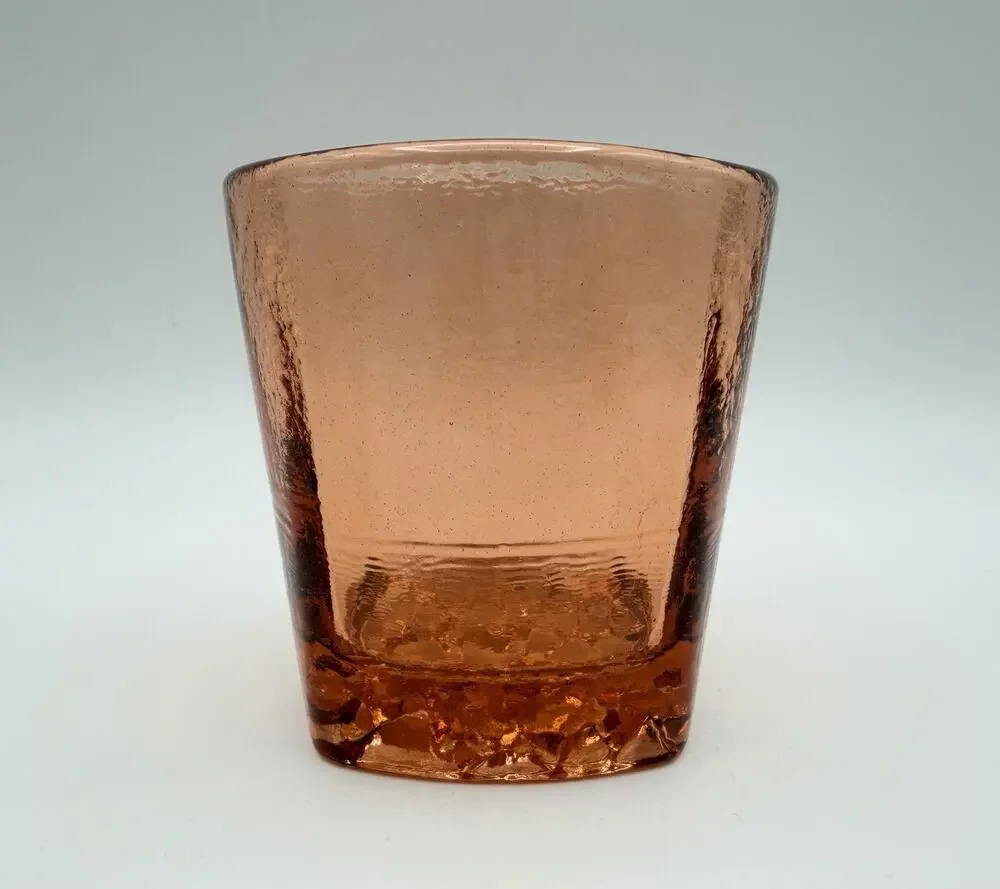 Fire and Light COPPER On The Rocks Drinking Tumbler 3.5” Recycled Glass Barware